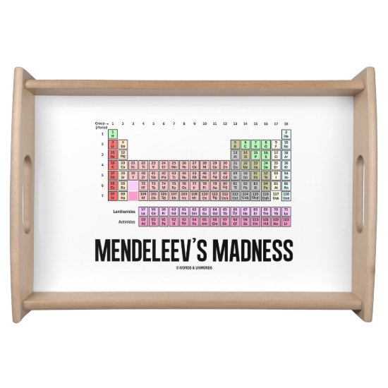 Mendeleev's Madness Periodic Table Of Elements Serving Tray