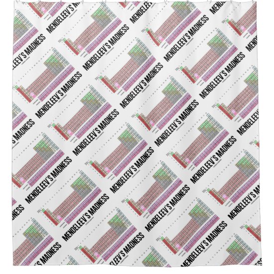 Mendeleev's Madness Periodic Table Of Elements Shower Curtain