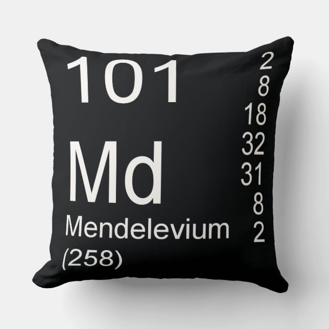 Mendelevium Throw Pillow (Front)