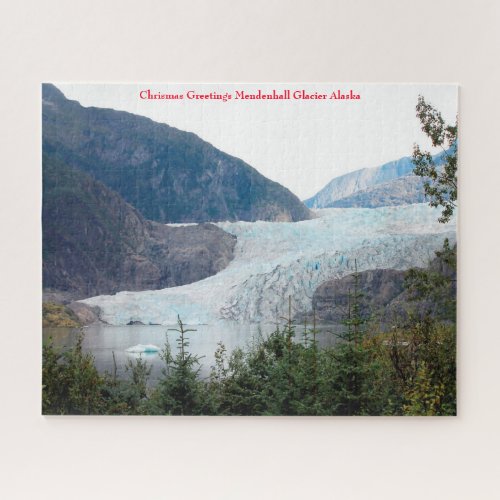 Mendenhall Glacier Alaska Chrismas Greetings Jigsaw Puzzle