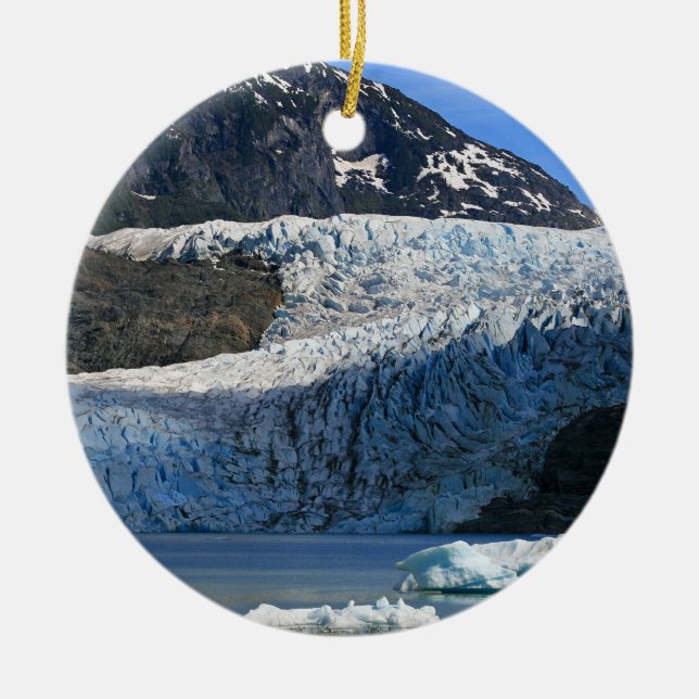 Mendenhall Glacier / Juneau Alaska Ceramic Ornament (Front)