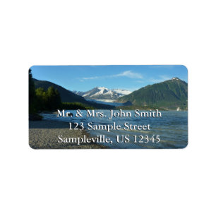 Mendenhall Lake in Juneau Alaska Label