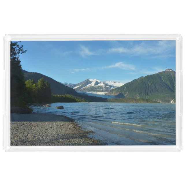 Mendenhall Lake in Juneau Alaska Landscape Acrylic Tray (Front)