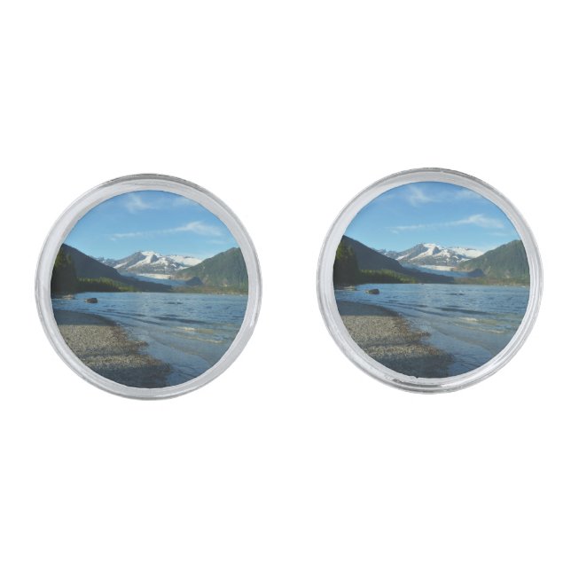 Mendenhall Lake in Juneau Alaska Landscape Cufflinks (Front)