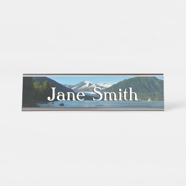 Mendenhall Lake in Juneau Alaska Landscape Desk Name Plate (Front)