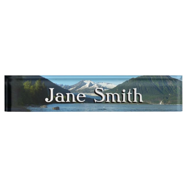Mendenhall Lake in Juneau Alaska Landscape Desk Name Plate (Front)