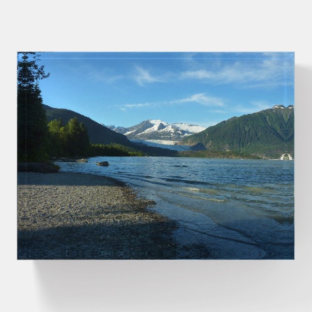 Mendenhall Lake in Juneau Alaska Landscape Paperweight (Front)