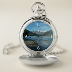 Mendenhall Lake in Juneau Alaska Landscape Pocket Watch