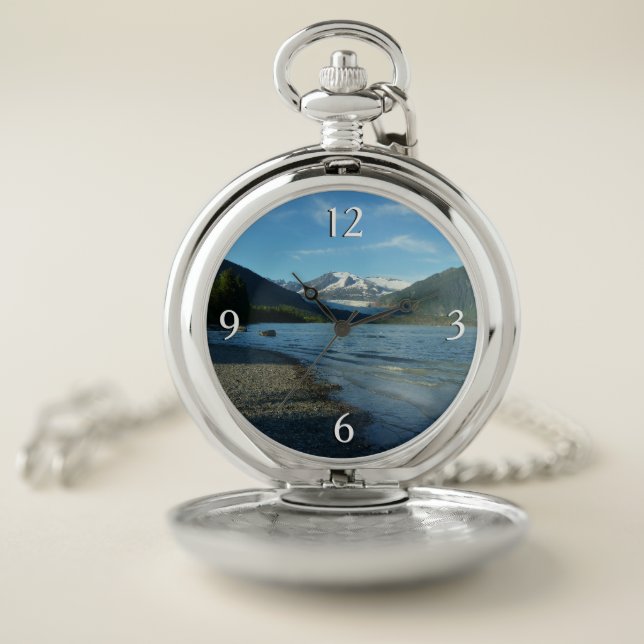 Mendenhall Lake in Juneau Alaska Landscape Pocket Watch (Inside)