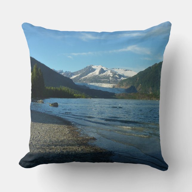 Mendenhall Lake in Juneau Alaska Landscape Throw Pillow (Front)