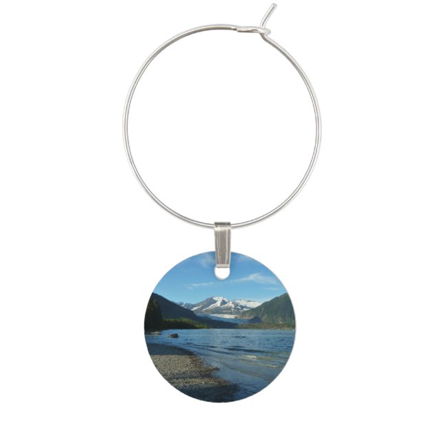 Mendenhall Lake in Juneau Alaska Landscape Wine Charm (Front)