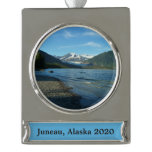 Mendenhall Lake in Juneau Alaska Silver Plated Banner Ornament