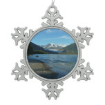 Mendenhall Lake in Juneau Alaska Snowflake Pewter Christmas Ornament
