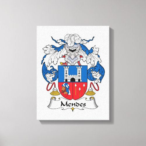 Mendes Family Crest Canvas Print