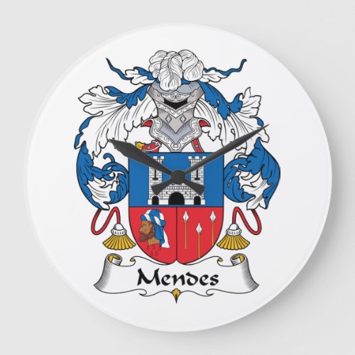 Mendes Family Crest Large Clock