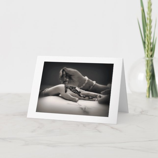 Mendhi Henna Greeting Card (with border) (Front)