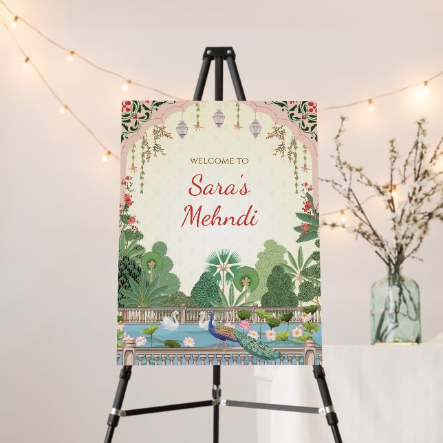 Mendhi Party welcome sign as Henna welcome Sign (In Situ (Stand))