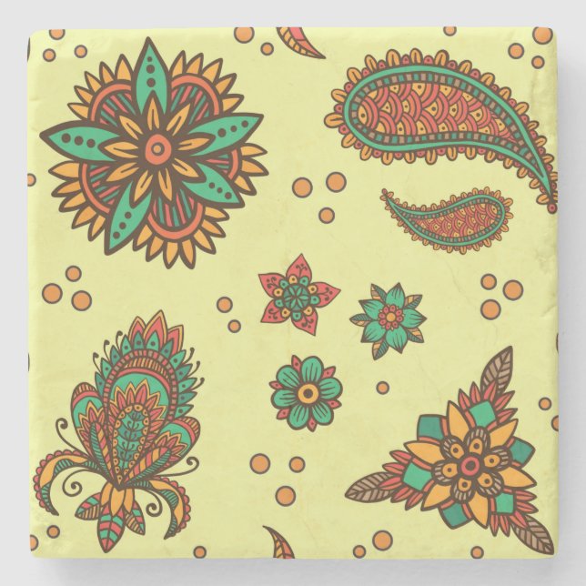 MENDHI PATTERN Stone Coaster (Front)