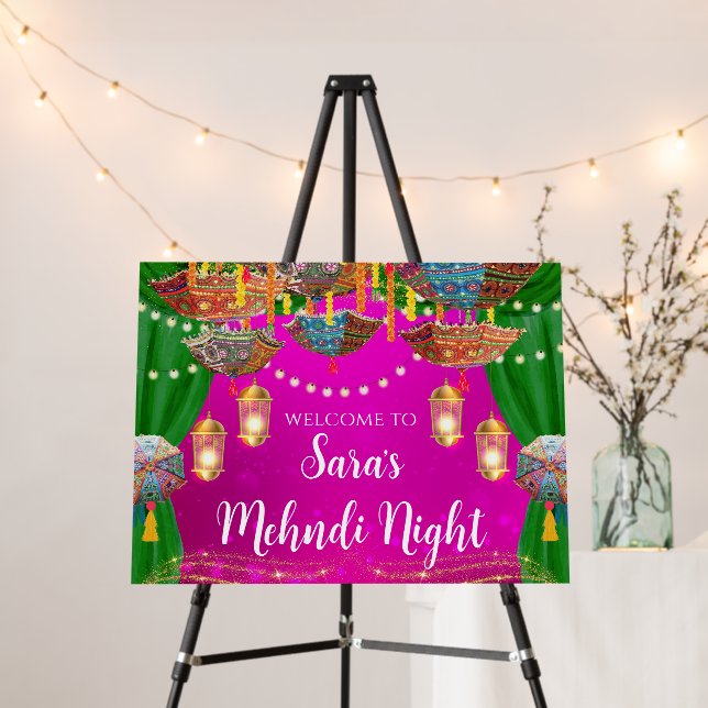 Mendhi welcome sign & Mehendi decor, Mehndi signs (In Situ (Stand))