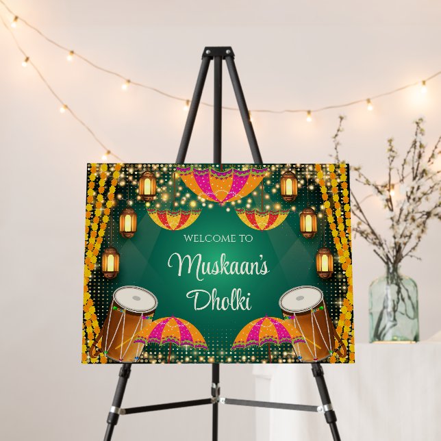 Mendhi welcome signs as Dholki welcome signs (In Situ (Stand))
