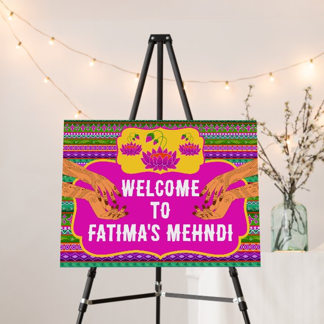 Mendhi Welcome signs & Mehndi Welcome sign (In Situ (Stand))