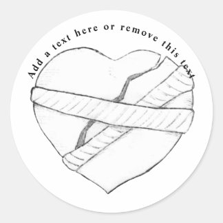 Mending a Broken Heart Sketch Classic Round Sticker