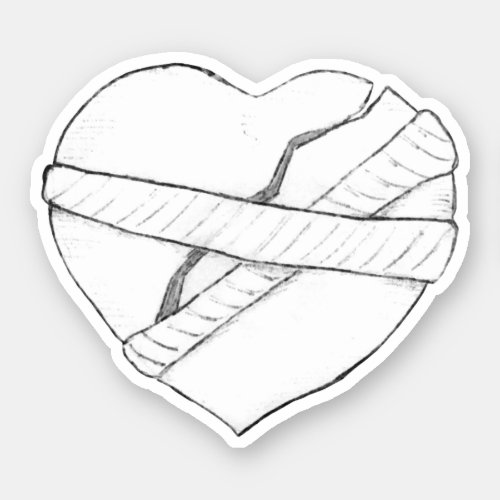 Mending a Broken Heart Sketch Sticker