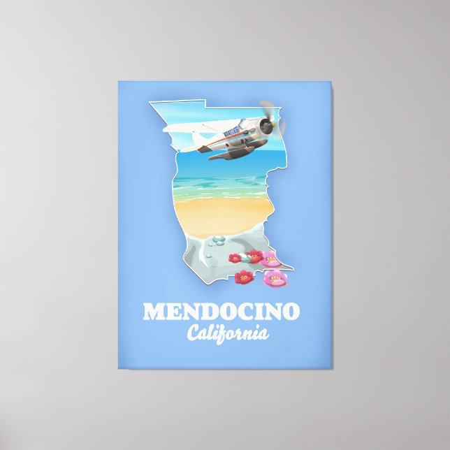 Mendocino California map Canvas Print (Front)