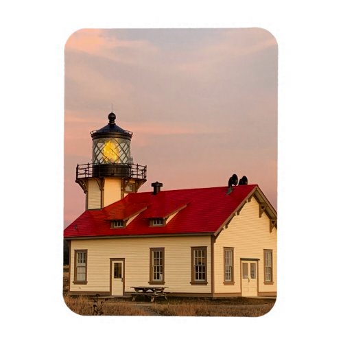 Mendocino Lighthouse Sunset Magnet