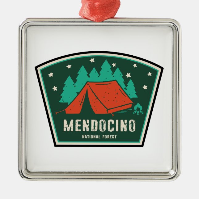 Mendocino National Forest Camping Metal Ornament (Front)