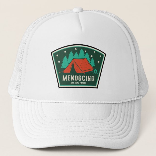 Mendocino National Forest Camping Trucker Hat (Front)