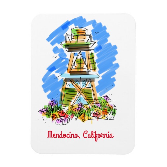Mendocino watertower magnet (Vertical)