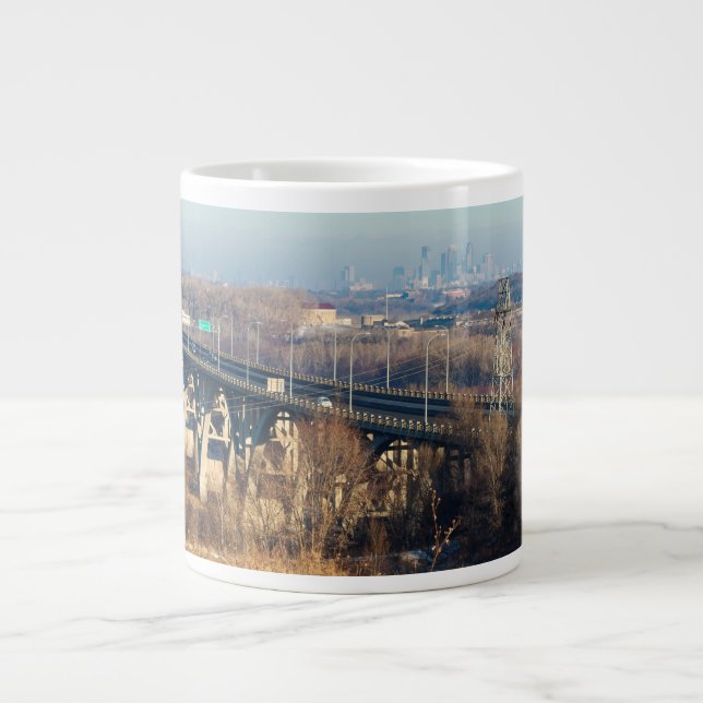 mendota bridge spanning minnesota river valley  giant coffee mug (Front)