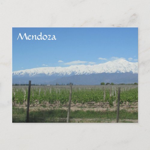 mendoza andes snow postcard