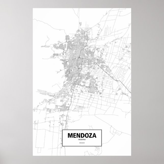 Mendoza, Argentina (black on white) Poster (Front)