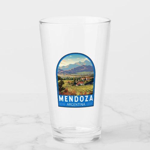 Mendoza Argentina Travel Art Vintage Glass