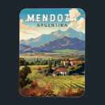 Mendoza Argentina Travel Art Vintage Magnet<br><div class="desc">Mendoza retro vector travel design. Mendoza is a city in Argentina’s Cuyo region and the heart of Argentina's wine country,  famed for Malbecs and other red wines.</div>