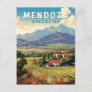 Mendoza Argentina Travel Art Vintage Postcard