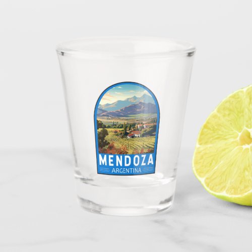 Mendoza Argentina Travel Art Vintage Shot Glass