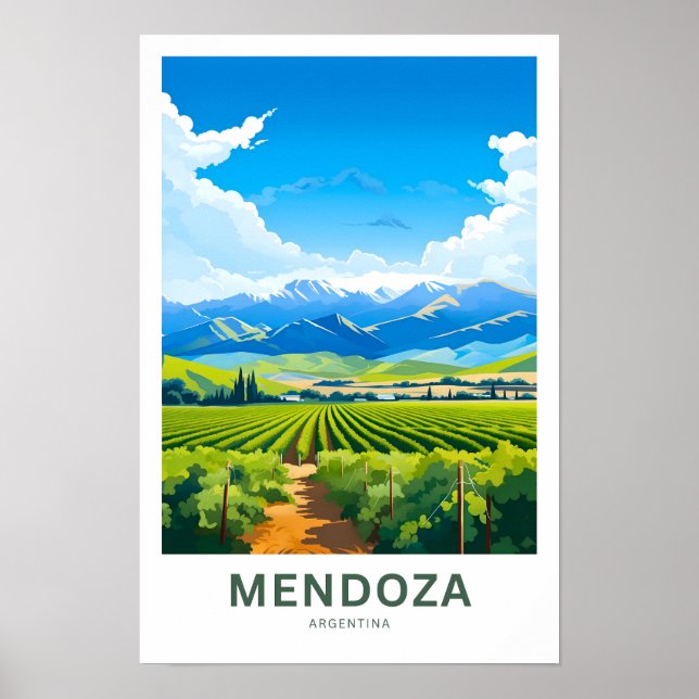 Mendoza Argentina Travel Print (Front)