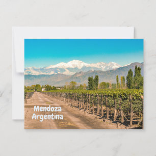 Mendoza, Argentine Winery, Mountains Postcard
