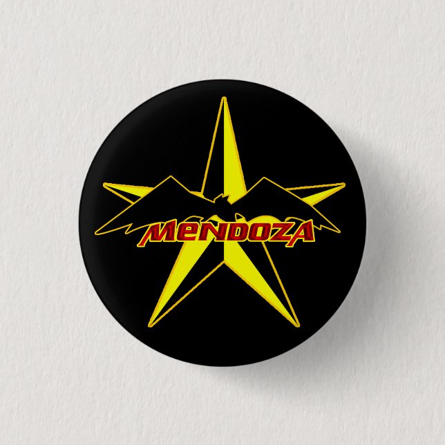 Mendoza* Star Badge Pinback Button (Front)