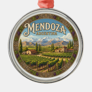 Mendoza Vineyards Argentina Metal Ornament
