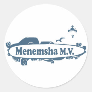 Menemsha Beach - Surf Design. Classic Round Sticker