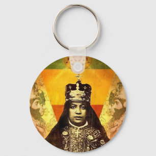 Menen Asfaw Haile Selassie HIM Jah Rastafari Keychain