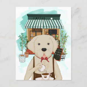 Meng Labrador Coffee Postcard