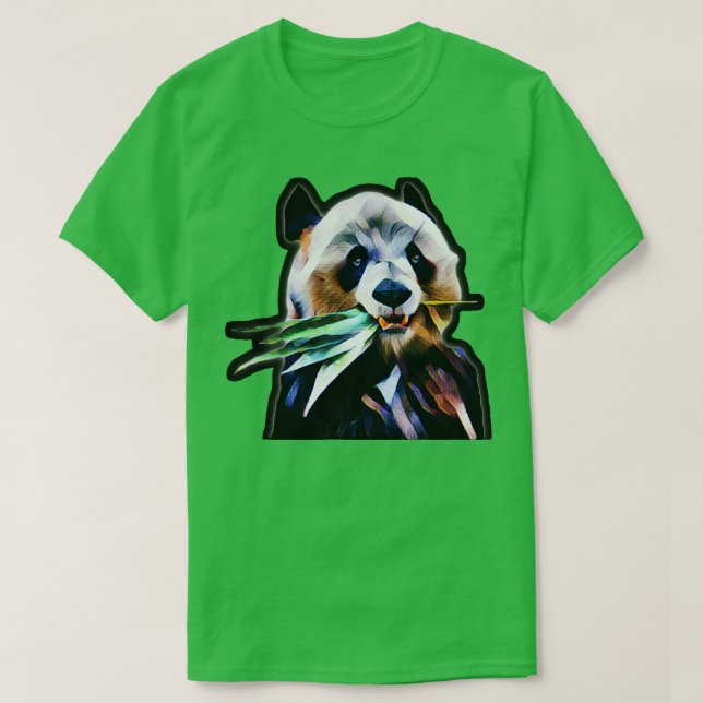 Meng Xiang cute big panda bear eats bamboo Berlin  T-Shirt (Design Front)