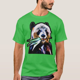 Meng Xiang cute big panda bear eats bamboo Berlin  T-Shirt