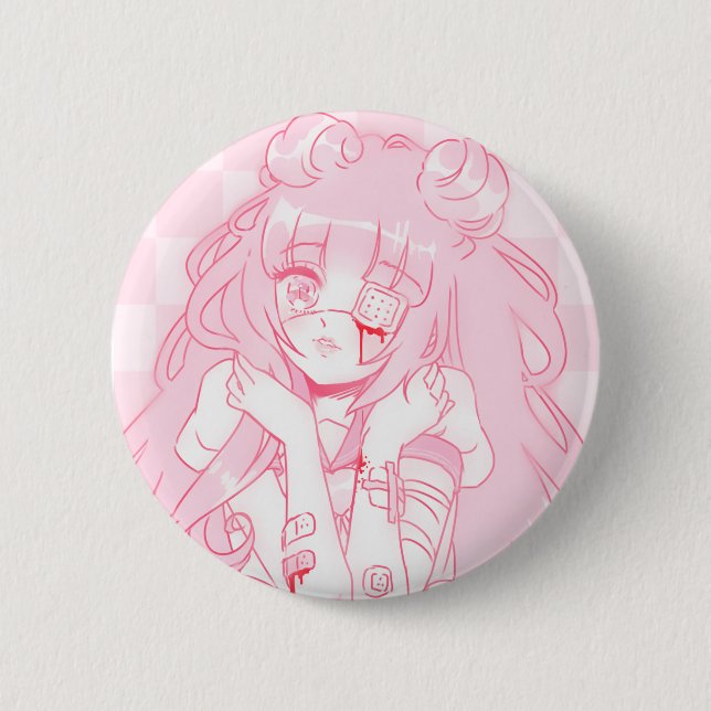 Menhera Girl Badge Button (Front)