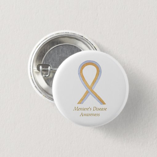 Meniere's Disease Awareness Ribbon Custom Pin Zazzle